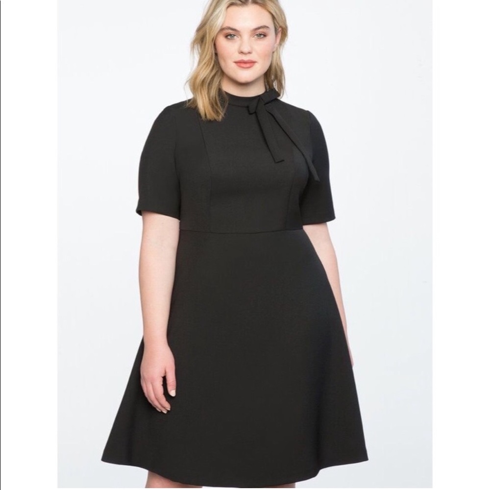 COPY - Eloquii fit and flare bow dress